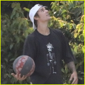 Justin Bieber Works on His Basketball Skills in Beverly Hills