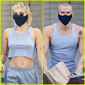 Miley Cyrus & Cody Simpson Wear Matching Tops While Shopping at CVS