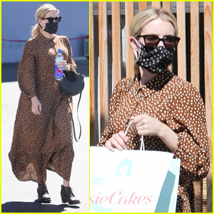 Emma Roberts Covers Up Her Baby Bump While Visiting a Bakery