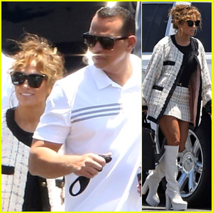 Jennifer Lopez Boards a Private Jet with Alex Rodriguez & Her Kids