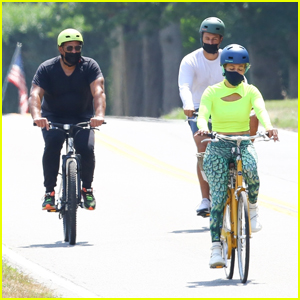 Jennifer Lopez & Alex Rodriguez Enjoy a Bike Ride in the Hamptons