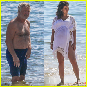 Alec Baldwin Hits the Beach with Pregnant Wife Hilaria in The Hamptons!