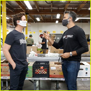 Matt Bomer & Jaime Camil Kick Off #FoodForThought Mission & Volunteer at LA Food Bank!