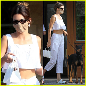 Kendall Jenner Brings Her Dog Six with Her to Lunch with Friends ...