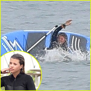 Sofia Richie Flips Over In The Ocean With Her Paddleboard!