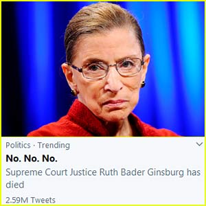 'No. No. No.' Trends on Twitter After Ruth Bader Ginsburg's Death