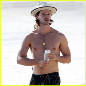 Patrick Schwarzenegger Looks Fit Going Shirtless at the Beach!