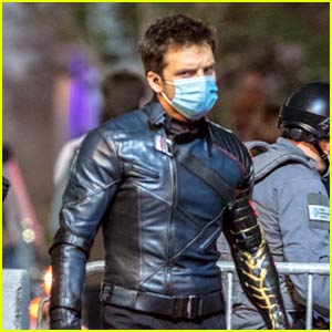 Sebastian Stan Masks Up In Between Takes on 'Falcon & The Winter Soldier' Set