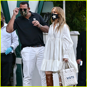 Jennifer Lopez Carries Her 'Vote' Tote While Out for Lunch with Alex Rodriguez