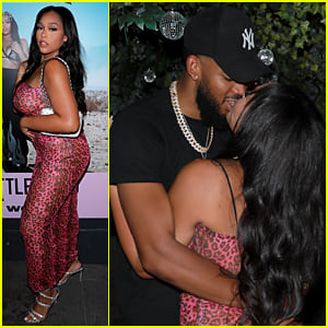 Jordyn Woods Makes Out with Boyfriend Karl-Anthony Towns at Her PrettyLittleThing Launch Event