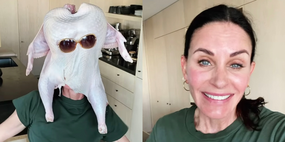 Courteney Cox Recreated an Iconic ‘Friends’ Moment by Stuffing Her Head