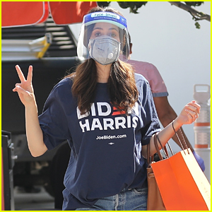 Emmy Rossum Shows Her Biden-Harris Support While Shopping Before Election Day