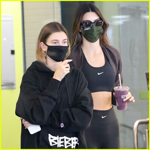 Kendall Jenner & Hailey Bieber Grab Juices Following Their Workout