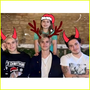 Brooklyn Beckham Didn't Seem to Enjoy Taking the Family Christmas Photo This Year - Watch Video