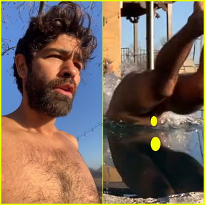 Adrian Grenier Dives In His Freezing Cold Pool Wearing No Clothing
