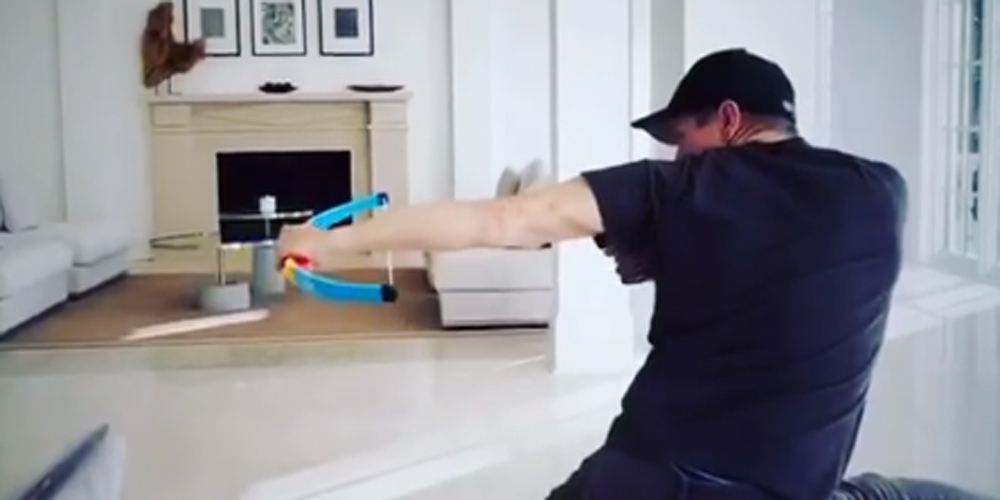 Jeremy Renner ‘Trains’ for ‘Hawkeye’ at Home Watch! hawkeye, Jeremy