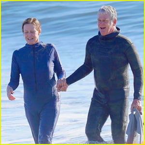Sigourney Weaver & Husband Jim Simpson Hit the Beach During Rare Outing!