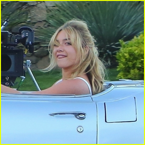 Florence Pugh Drives a Vintage Convertible While Shooting for 'Don't Worry Darling'