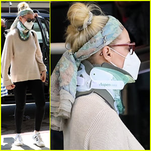 Katherine Heigl Wears a Neck Brace While Flying Out of L.A. After Recent Injury