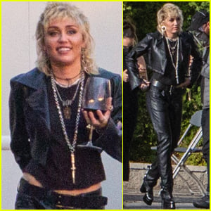 Miley Cyrus Wraps a Photo Shoot with a Glass of Wine