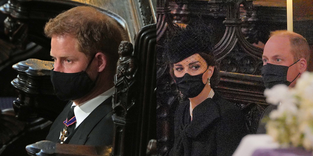 Prince William & Prince Harry Sat On Opposite Sides of the Chapel at Prince Philip’s Funeral (Inside Photos)