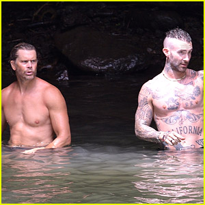 Adam Levine & Eric Christian Olsen Bare Ripped Beach Bodies During Trip to Hawaii!