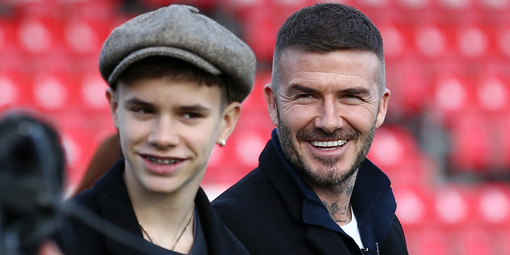 David Beckham Trolls Son Romeo After He Shows Off New Platinum Blonde