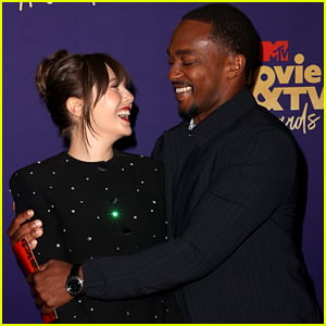 Marvel's Elizabeth Olsen & Anthony Mackie Had the Cutest Reunion at the MTV Awards 2021 (Video)