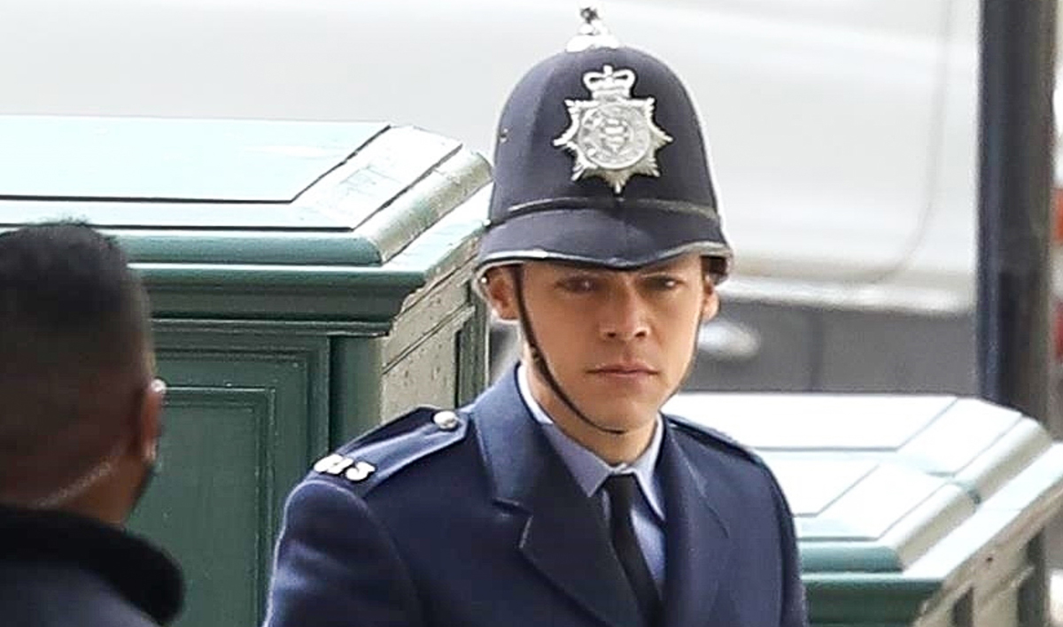 Harry Styles Photographed in Full Police Uniform on ‘My Policeman’ Set!