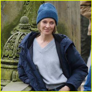 Uma Thurman Films Her Upcoming Apple TV+ Series in NYC's Central Park
