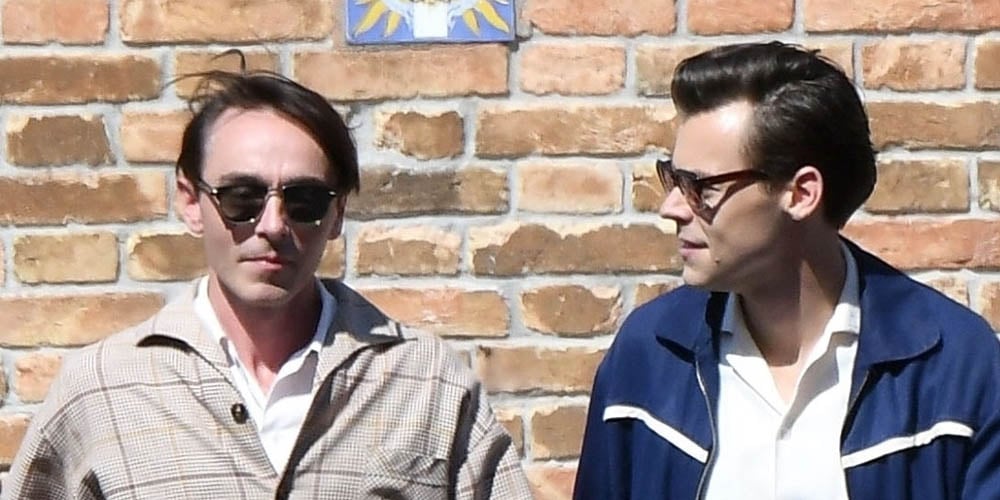 Harry Styles & David Dawson Take a Walk While Filming ‘My Policeman’ in Venice