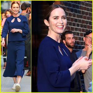 Emily Blunt Spotted at 'Colbert' Studio in NYC, Talks About Secret to Her Marriage