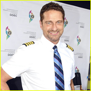 Gerard Butler Meets Puerto Rico's Governor During Break From Filming 'The Plane' Movie