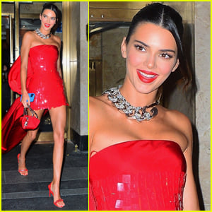 Kendall Jenner Goes Red Hot for Justin Bieber's Met Gala 2021 After-Party