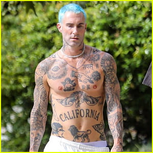 Adam Levine Puts His Many Tattoos on Display While Shirtless After a Workout! (Photos)