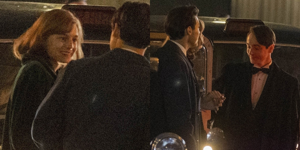 Harry Styles & Emma Corrin Film Night Scenes for ‘My Policeman’ in London
