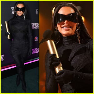 Kim Kardashian Wears Batman-Like Sunglasses While Being Honored with Fashion Icon Award at PCAs 2021