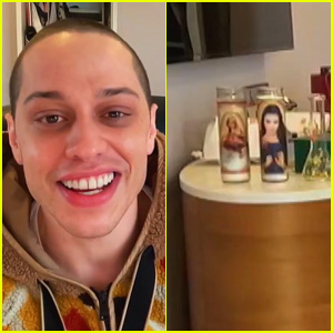 Pete Davidson Has a Kim Kardashian Prayer Candle on Display in His Bedroom