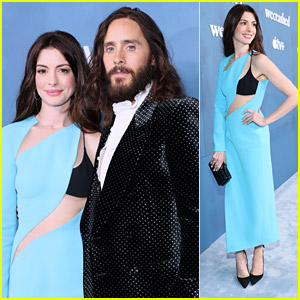 Anne Hathaway Wears Sexy Cutout Dress Next To Jared Leto at 'WeCrashed' Premiere in LA