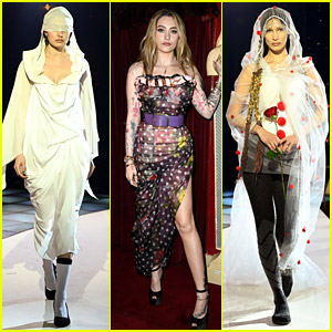 Gigi & Bella Hadid Wear Veiled Dresses for Vivienne Westwood Show, Paris Jackson Sits Front Row