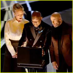 Samuel L. Jackson, Uma Thurman, & John Travolta Re-Create 'Pulp Fiction' Briefcase Scene at Oscars 2022