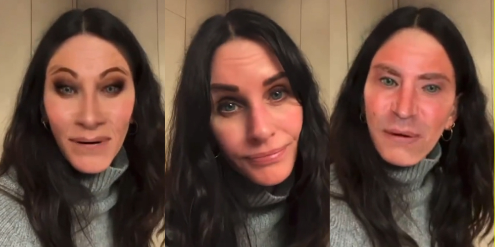 Courteney Cox Tries ‘Friends’ Face Filter & the Results Are Shocking