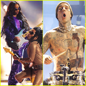 H.E.R. Performs Rock Medley with Lenny Kravitz & Travis Barker at Grammys 2022!