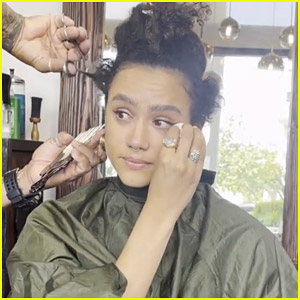 Nathalie Emmanuel Tears Up While Chopping Off Her Hair in Emotional & Moving Video