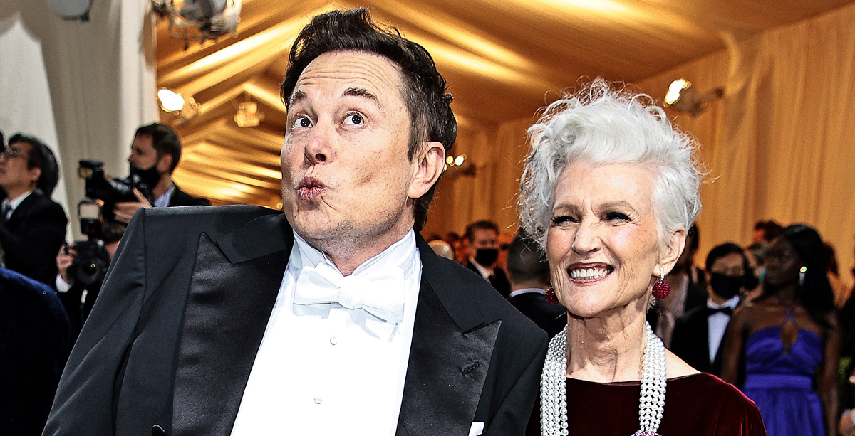 Elon Musk Has Fun with His Mom on the Met Gala 2022 Red Carpet - Just ...