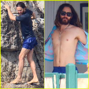 Jared Leto Goes Shirtless, Scales a Rock During His Vacation in France