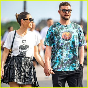 Justin Timberlake & Jessica Biel Spotted Walking Around Paris After Fashion Show Date