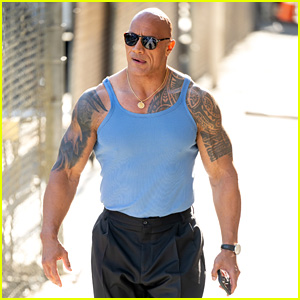 Dwayne Johnson Bares His Muscles in Tight Tank Top After His 'Kimmel' Appearance!