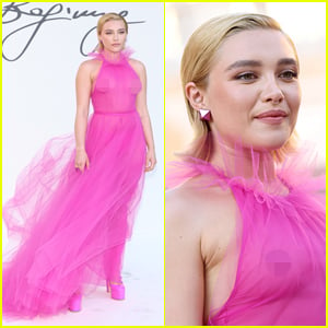 Florence Pugh Wears Sheer Gown at Valentino's Rome Fashion Show (Photos)