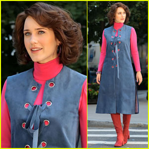 Rachel Brosnahan Wears Colorful Outfit on Set of 'Marvelous Mrs. Maisel' Season Five